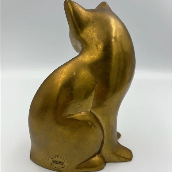 🐈  SOLD 🐈 Beautiful Brass Cat Statue - Picture 3 of 3